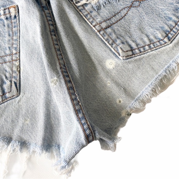 Vintage 90’s: Lucky ㋛ Destroyed Hippie Raw Hem Festival Cut Off Denim Shorts ㋛ - Picture 8 of 13